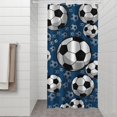 thumbnail image 2 of Blue Soccer Balls Pattern Shower Curtain 36"x72" ,Bathroom Decorative Shower Curtains Set with 12 Hooks,Modern Waterproof Washable Shower Curtain, 2 of 6