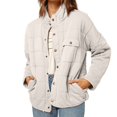 thumbnail image 2 of Pntutb señoras invierno manga larga Color sólido cuello alto chaqueta abrigo top Pntutb Pntutb-1194, 2 of 5