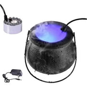 Halloween Party Mist Maker,Pond Garden Indoor Outdoor Fountain Accessories Fog Machine Atomizer Air Humidifier, alloween Witch Cauldron Fog Maker with 12 LED Lights,Halloween Party Prop Decorations