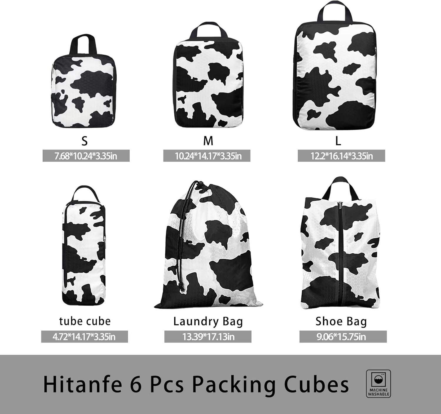6 Pcs Compression Packing Cubes Travel for Suitcases, Luggage Organizer Nylon Washable Storage Bags Set - Packaging Cubes for Backpack Travel Perfect for Women Clothes Carry-Ons and Storage