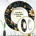 thumbnail image 3 of Designart "Celestial Azure III" Floral Blue Large Round Mirror - Round Bedroom Mirror Wall Decor - Bohemian Round Printed Mirror - 29" x 29", 3 of 6