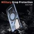 thumbnail image 4 of ELEHOLD Magnetic Case for Samsung Galaxy S24, Military Grade Shockproof Rugged Case Built-in Metal Camera Cover with Stand,Navyblue, 4 of 7