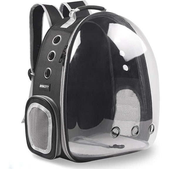 Cat Backpack Carriers, Dog Backpack, Pet Backpack for Small Cats Puppies Dogs Bunny, Airline-Approved Ventilate Transparent Bubble Backpack for Travel and Outdoor(Black)