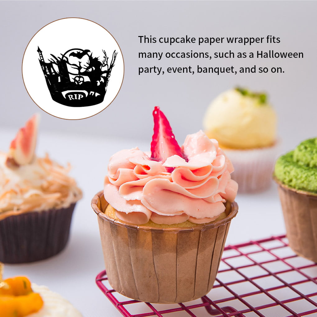 12Pcs Cupcake Wrappers Halloween Cupcake Paper Liners Cake Decorative Wraps