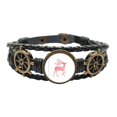 thumbnail image 1 of La UICN animales en peligro de extincion Rojo ciervo Sika Pulsera marina tejida en cuero, 1 of 4