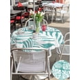 thumbnail image 5 of Outdoor Tablecloths with Umbrella Hole & Zipper, Palm Tree Monstera Round Tablecloths 60 Inch, Turquoise Teal White Leaf Boho Botanical Waterproof Table Cloth, Patio/Pool/Picnic Table Covers, 5 of 8