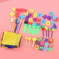 thumbnail image 3 of Durable 57Pcs Sponge Paint Brushes Toy, Interesting Foam , Brushes Letters  Kits, Toddlers For Early Learning, 3 of 8