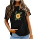 thumbnail image 1 of Tops con estampado de girasol de Pascua de manga corta con cuello redondo a la moda para mujer Fridja  hjk3685, 1 of 7