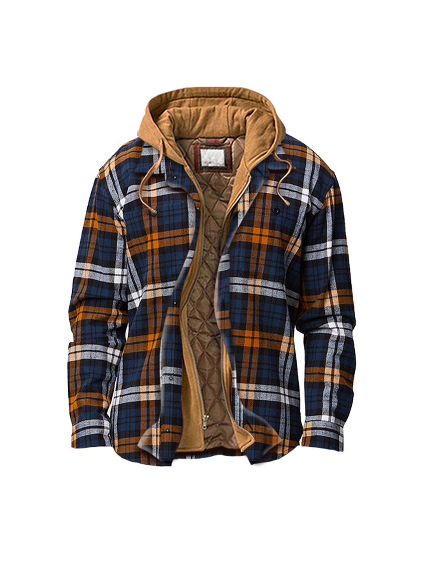 Mens Plaid Hooded Jacket