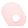 thumbnail image 1 of Juego de 4 Manteles Individuales de Silicona Uxcell, Manteles Resistentes al Calor para Mesa de Comedor Semicirculares Antideslizantes, Fáciles de Limpiar, Impermeables y a Prueba de Aceite, Rosa, 1 of 7