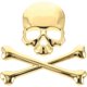 thumbnail image 1 of New 3D Skull Metal Skeleton Crossbones Car Motorcycle Sticker Label Skull Emblem Badge Car Styling Stickers Decal (Gold), 1 of 4