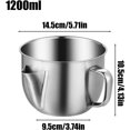 thumbnail image 4 of Fat Separator Oil Separator - Gravy Grease Separator | Stainless Steel Grease Separator for Cooking | Kitchen Large Capacity Oil Separator | 1.2L Household Grease Separator for Frying Oil, 4 of 7