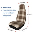 thumbnail image 5 of Easy to Install Car Universal Seat Cover, Brown Abstract Plaid Stripe Four Seasons Universal Front Seat Cover, 2-Piece, 5 of 8