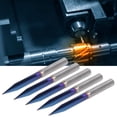 thumbnail image 1 of Cortador de Grabado, Bancos de Grabado de Acero de Tungsteno Azul 5pcs 2 Flautas Rectas de Ranuras V, 4x0.3x30 mm para Tallarse de aluminio de Madera Mdf Acrílico, 1 of 7