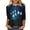 Dark Blue, variant on Chiccall Women's Halloween Witch Print 3/4 Sleeve Plus Size T-Shirt Round Neck Casual Loose Fit Fall Holiday Graphic Top
