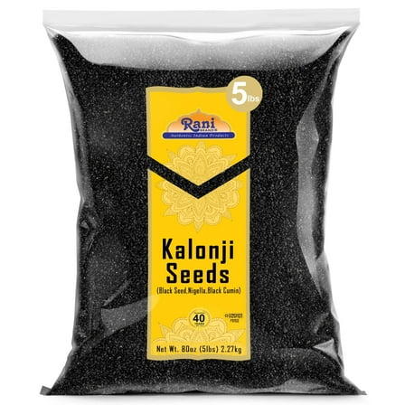 Rani Kalonji Seeds Whole Spice (Black Seed, Nigella Sativa, Black Cumin) 80oz (5lbs) 2.27kg ~ All Natural | Gluten Friendly | NON-GMO | Kosher | Vegan | Indian Origin