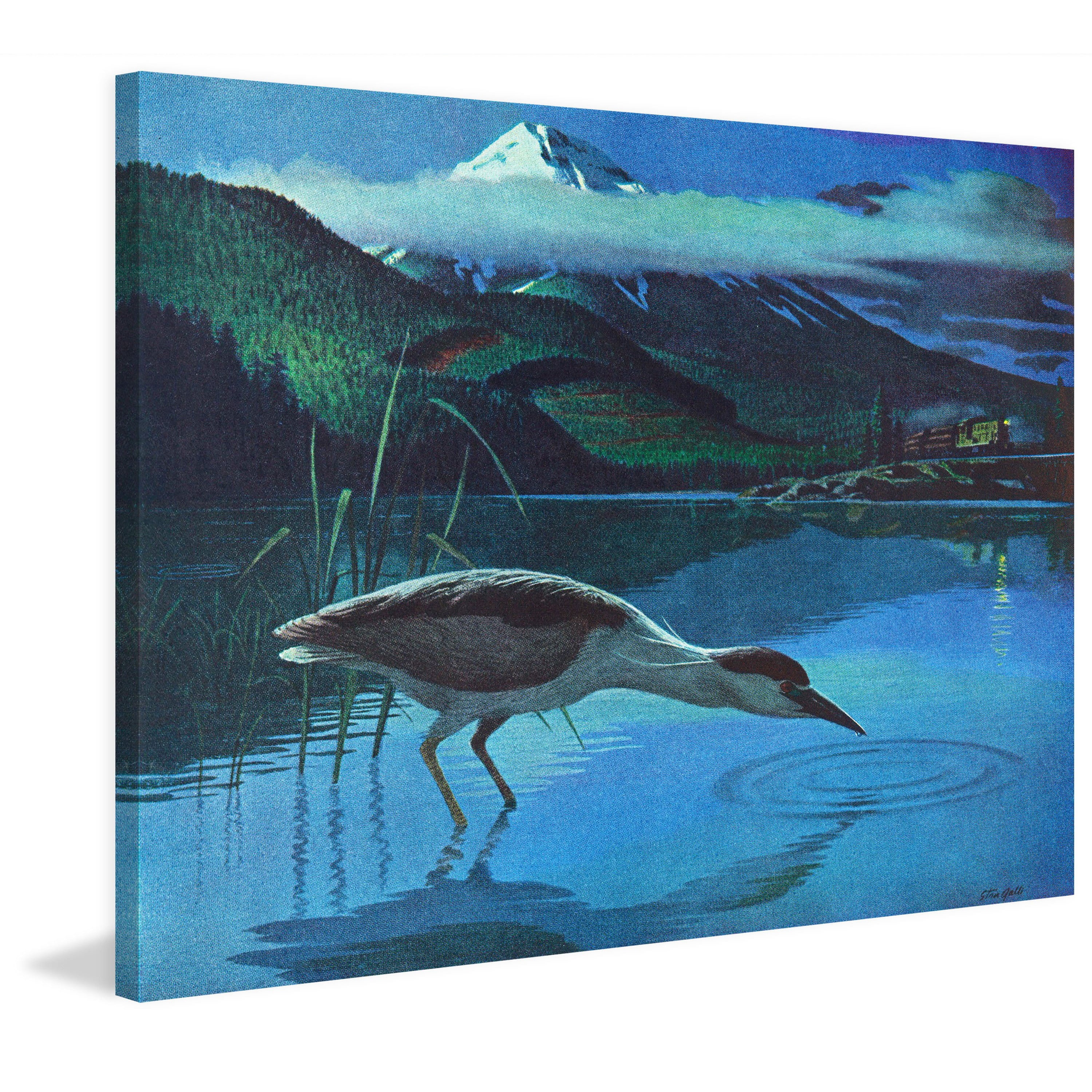 Marmont Hill "Night Heron" Painting Print on Wrapped Canvas
