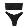 thumbnail image 5 of MSJUHEG Bikini Tops Full Coverage Bottoms,2 Piece Bikini Sets,Mid Rise Bikini Sets for Women,Boho Swimsuits for Women,Bathing Suit for Women,Thong String 2 Piece Bikini Set,Halter String Black M, 5 of 7