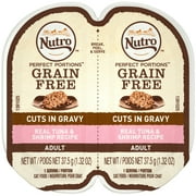 Nutro Perfect Portions Grain Free Real Tuna & Shrimp Recipe Cuts In Gravy Adult Wet Cat Food, (24) 2.64 Ounce Twin-Pack Trays
