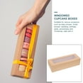 thumbnail image 4 of Spatiy Window Gift Boxes Paper Bakery Boxes Macaron Container for Dessert Candy Donut Muffin Boxes ( Kraft Paper, Small ), 4 of 6