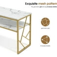 thumbnail image 6 of Ivinta White Sofa Table, Narrow Entryway Table with Storage Shelf, Faux Marble Top Console Table with Gold Metal Frame, 6 of 6