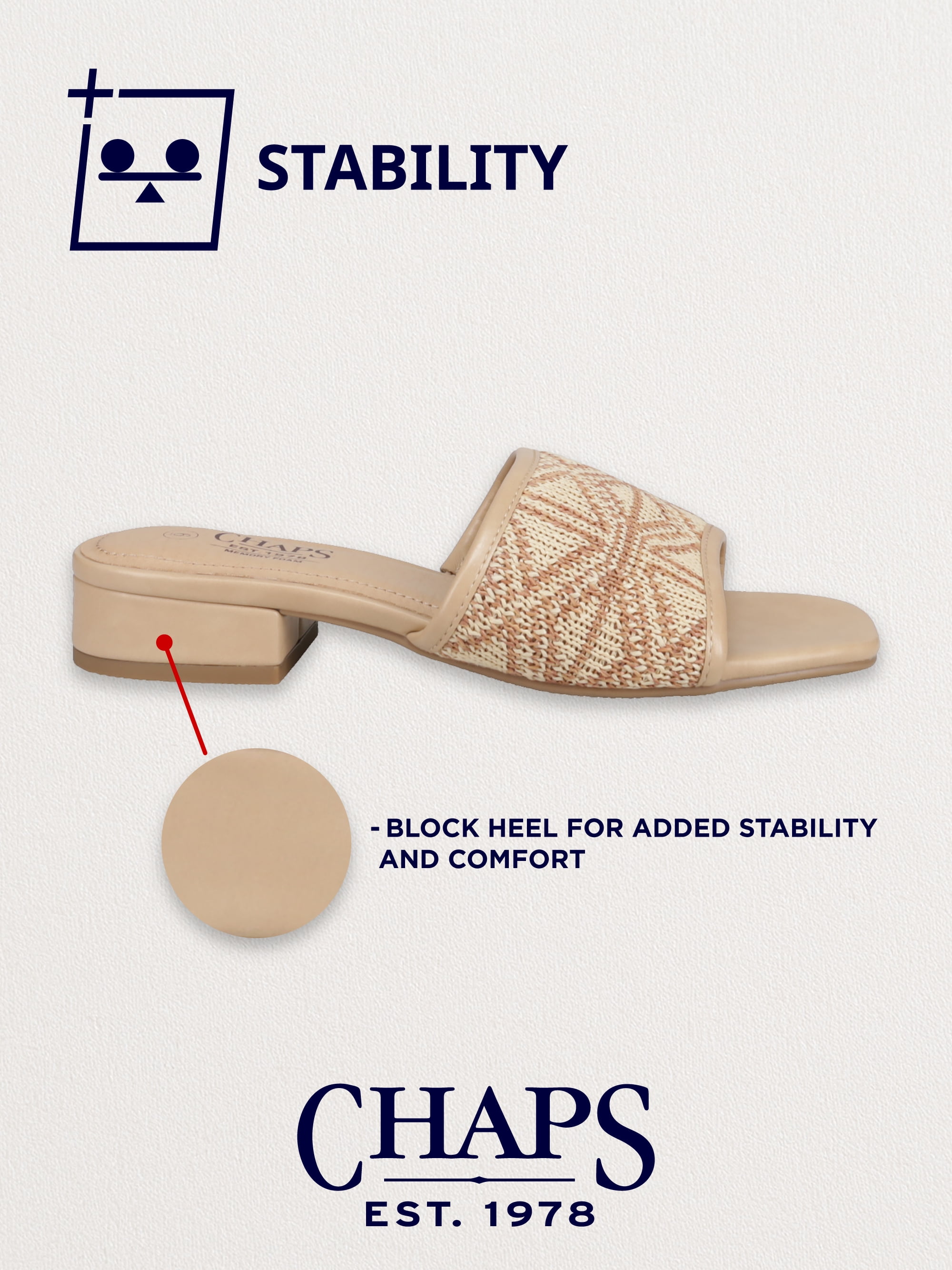 Chaps Women’s Penelope Block Heel Sandal