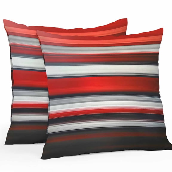 Red Black Gradient Outdoor Pillow Covers Pack of 2 Geometric Strip Modern Abstract Waterproof Throw Pillow Covers Decorative Cushion Cases for Patio Garden Tent Balcony Couch 20x20 inch