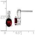thumbnail image 4 of 14K White Gold Garnet And Diamond Earrings (Width 5.25) (Length 13.6) - Jbsp, 4 of 5