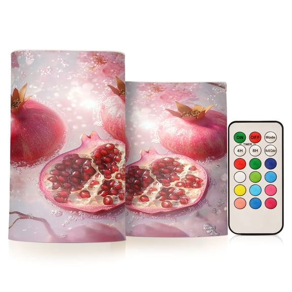 BZSMCE Flameless Candles LED Lights Pomegranate Dreams Creativity Battery Candles