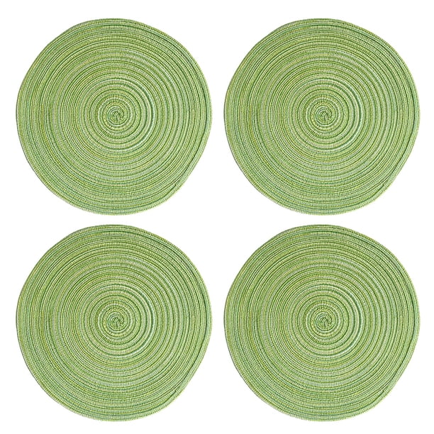 Weave Mat Almohadillas calientes redondas para agarraderas de hilo de cocina para platos calientes/olla/tazón/olla caliente (paquete de 4)