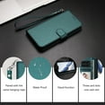thumbnail image 5 of ELEHOLD For iPhone 17 Pro Max Flip PU Leather Wallet Case with Credit Card Slot RFID Blocking Kickstand Shock-Absorbent TPU Magnetic Protective Cover With Lanyard , Darkgreen, 5 of 11