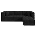 thumbnail image 4 of NEGYLIM 109" L-Shaped Boneless Modular Cloud Sectional Sofa with Movable Ottoman, Deep Seat, High-Resilience Foam, No Assembly Required, Teddy Fleece Upholstery, Black, 4 of 14