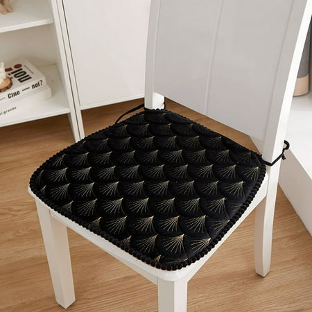 

XmhyTop-A 4pcs Cushion Garden Terrace Home Kitchen Office Thick Comfortable Cushion 16.53*17.32inch (Black)