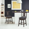 thumbnail image 2 of Giantex 24 inch Bar Stools, Wooden Counter Leather Padded Seat w/360 Degree Swivel, (2), 2 of 6