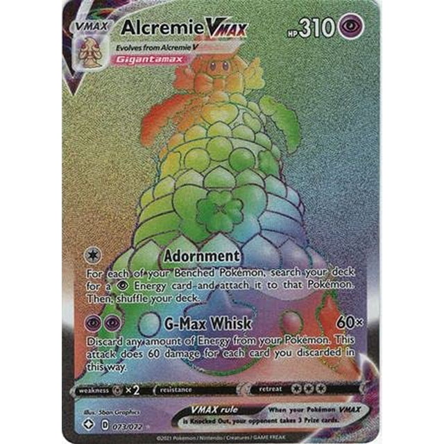 Juego de cartas coleccionables Pokémon ALCREMIE VMAX 073/072 Hyper Rare