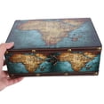thumbnail image 2 of MLINS Vintage World Map Pattern Wooden Storage Box Antique Style for Jewelry Trinkets Keepsake Organizer Retro Jewelry Case Treasure Chest Box, 2 of 7