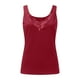 thumbnail image 3 of Playeras,Blusas y Tops,Ropa para Mujer Tank Top Vestido Blusa de encaje con cuello en V para mujer, sin mangas, informal, sin mangas (Wine, XL), 3 of 5