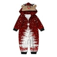 thumbnail image 2 of SwiftWear Christmas Pajamas for Family Matching Sets, Christmas Outfits Cute Xmas Tree Print Hooded Onesie Sleepwear, 2 of 5