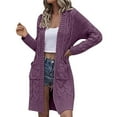 thumbnail image 2 of IMENGL Autumn winter loose solid alpaca wool sweater, Purple 2XL, Size M-3XL, 2 of 4