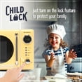 thumbnail image 4 of Nostalgia NRMO7YW6A Horno de microondas retro compacto para encimera, 0.7 Cu. 700 vatios con visualización digital LED, cerradura para niños, interior fácil de limpiar, amarillo, 4 of 5