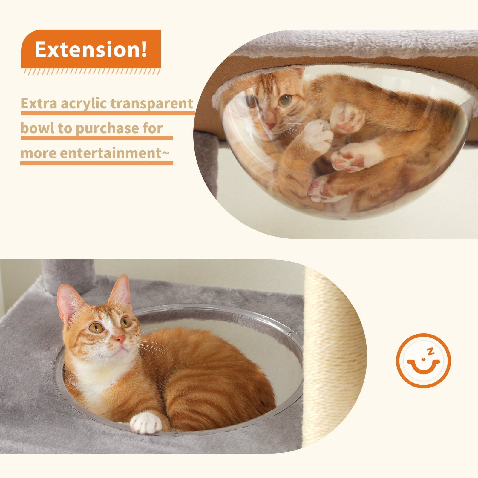 Pefilos 68" Tall Cat Tree Tower for Indoor Big Cats with Extra-Big Top Perch [21" x 17"], 2 Large Condos, Scratching Post and Cozy Hammock, Gray