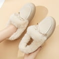 thumbnail image 6 of Beige Ladies Comfortable Snow Boots With Fleece Lining And Thick Sole For Winter, 6 of 7