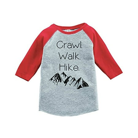 

7 ate 9 Apparel Kids Crawl Walk Hike Red Baseball Tee