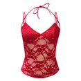 thumbnail image 5 of Women Lace Trim Top LowCut Spaghetti Strap Camisoles Square Neck Backless Crop Tops Going Out Tank Top Sports Bra Top Pack plus Size Silk Camisole for Women Girls Bra Camisole for Women Camisole for, 5 of 6