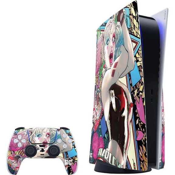 Skinit DC Comics Harley Quinn Action Pose PS5 Bundle Skin