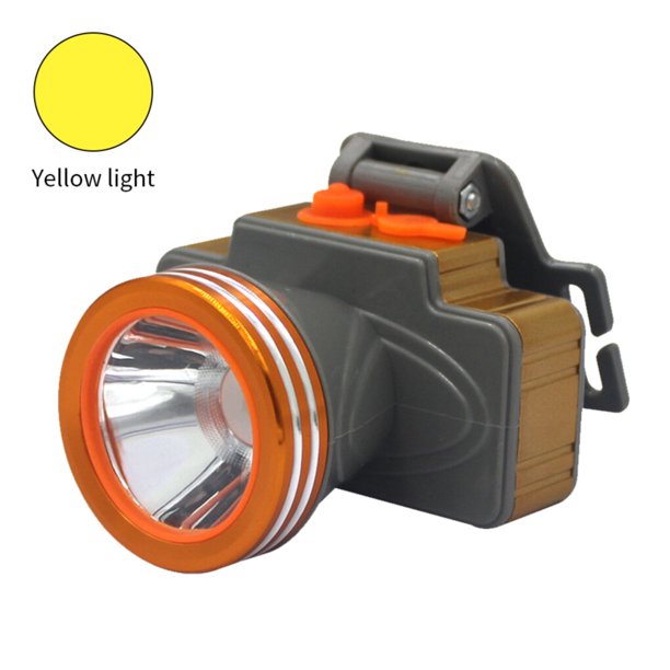 Greeniant Linterna para exteriores, luz fuerte, lámpara de cabeza para minería, linterna LED resistente al agua para pesca, Camping, ciclismo Escalada Luz amarilla