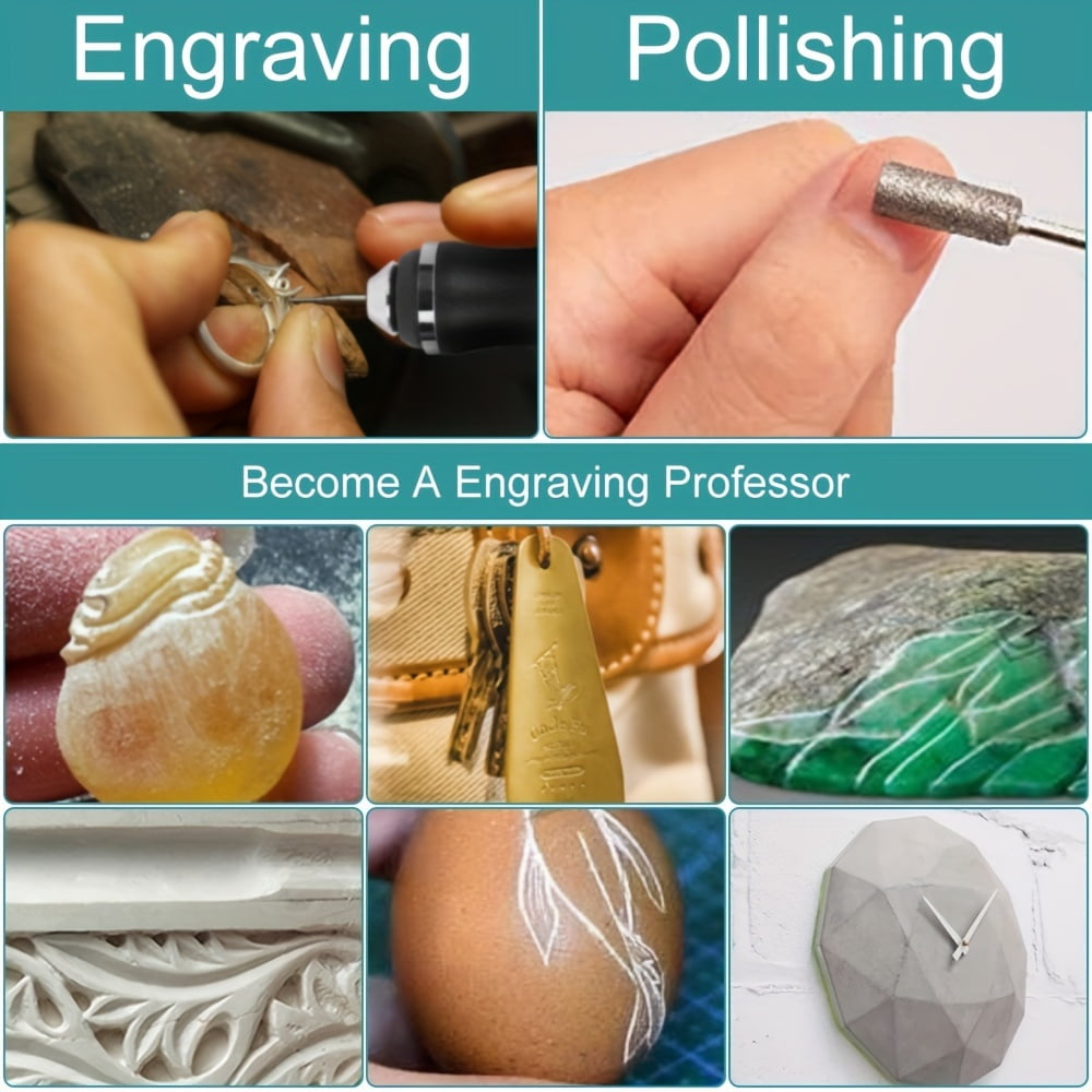 Electric Engraving Pen Kit, Engraving Tool Kit Cordless Engraver Pen USB Rechargeable DIY Etching Pen Rotary Tool For Glass Wood Metal Stone Plastic Nails And Jewelry