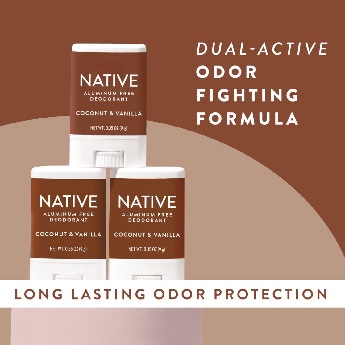 (2 pack) Native Deodorant, Aluminum Free, Coconut & Vanilla, for Women and Men, Travel Size 0.35 oz