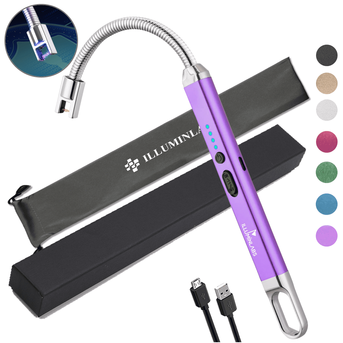 Illuminlabs Electric Lighter USB Rechargeable Candle Lighters, Long
