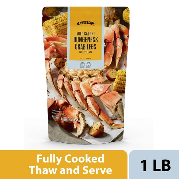 Marketside Wild Caught Fully Cooked Dungeness Crab Legs, 16 oz (Frozen)